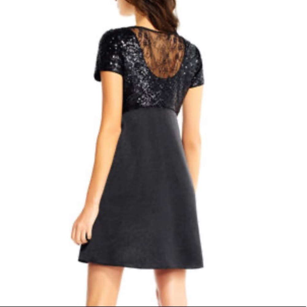 Aidan Mattox sequin and charmeuse trapeze party dress - Picture 4 of 7